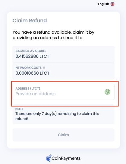 Refund Wallet Address