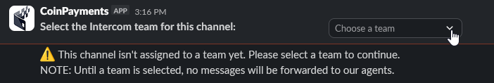 Slack inbox/department selection