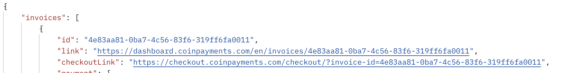 API Invoice Checkout Link